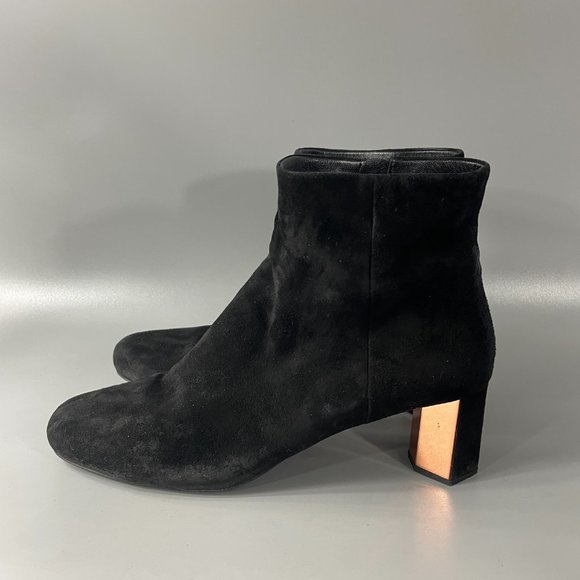 Prada Black Suede Mirror Heel Boots, Size 40.5 - Picture 5 of 12